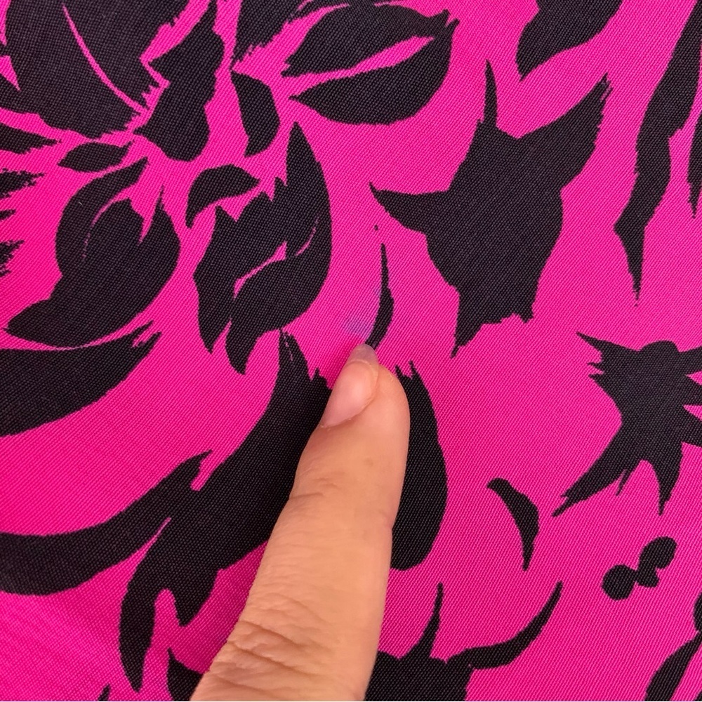Vintage Givenchy Women's Fuchsia Black Floral Long Sleeve Button Down Shirt XL - Picture 9 of 13